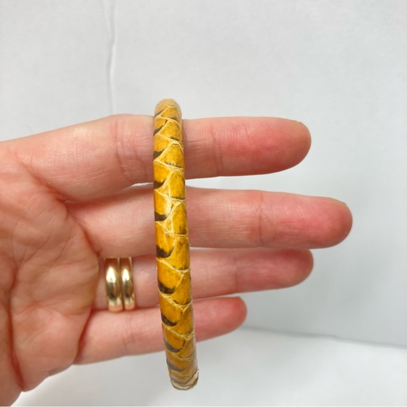 Snake style Bangle Brasalet yellow Mostard Animal Print - Picture 5 of 8